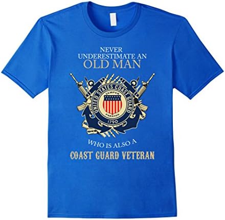 Mens U.S Coast Guard Veteran T-Shirt 2XL Royal Blue