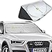 Big Hippo Front Car Sun Shade Windshield, Jumbo/Standard Sunshade Keeps Vehicle Cool UV Ray Sun Visor Protector Sunshades - Easy to Use Folding Sun Shade - Silver(Size: 63.3 X 35inch)