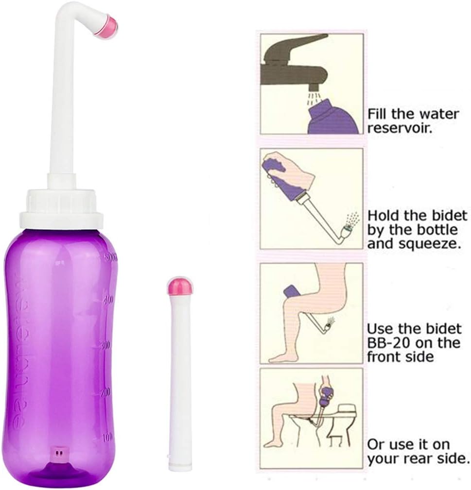 Wolfbeam Portable Bidet Sprayer Bathroom Toilet Bidet Bottle Handheld Vulva and Anal Cleaner Travel Bidet Spray Wiper for Personal Hygiene 2 Nozzles - Image 3