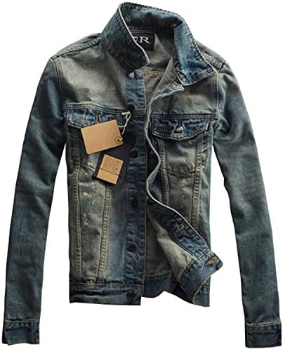 Also Easy Men Retro Denim Jackets Long Sleeve Patch Cowboy Jacket Blue Streetwear Slim Casual Coat Clothes Plus Size 3XL