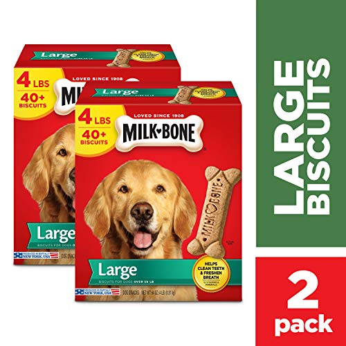 Milk-Bone Original Dog Treats, Cleans Teeth, Freshens Breath, (2) 4 Lb. Boxes, Large