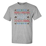 Jacted Up Tees Adult Merry Christmas YA Filthy Animal Men's T-Shirt