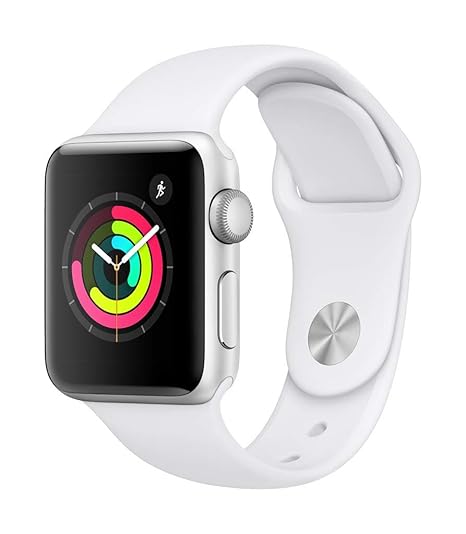 Apple Watch Series 3 GPS, 38 mm Aluminiumgehäuse, Silber, mit Sportarmband, Weiß