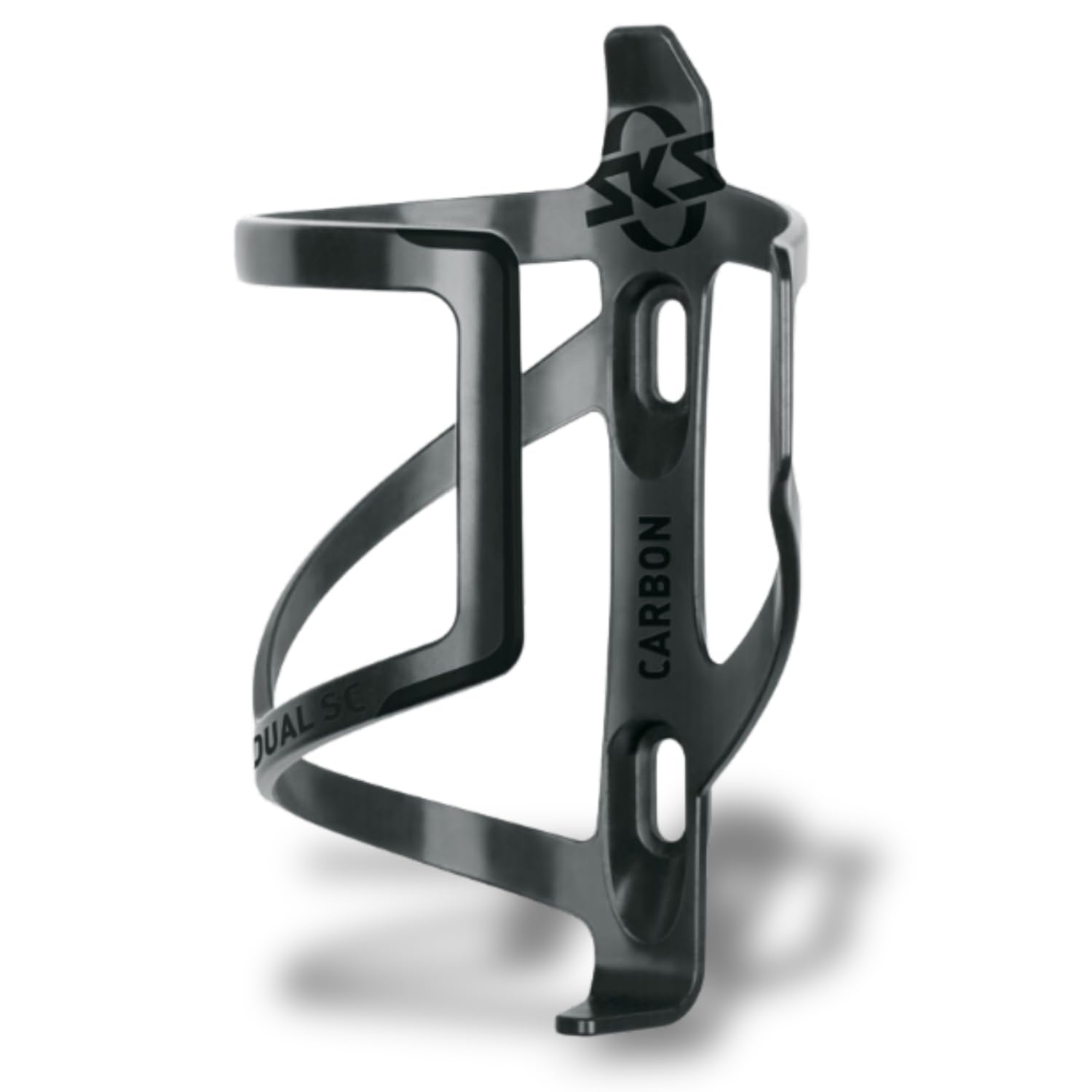SKS GERMANY DUAL SC bottle cage for bikes (polycarbonate cup holder, side removal, for smaller frames, light and stable, for all common bike bottles, 29g), Black