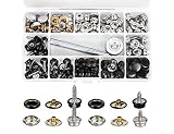 HOMEIDOL 150 Stainless Steel Marine Grade Canvas and Upholstery Boat Cover Snap Button Fastener Kit with 2Pcs Setting Tool (50 Sets) (Fastener Screw Snap Kit)