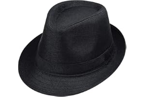 ECYC Children Jazz Hats Kids Solid Color Linen Fedoras Caps