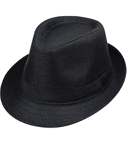 Kid's Short Brim Black Trilby Fedora Hat - Boys Manhattan-Hat