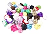 Cloris Pack of 50 Assorted Colors Handmade Mini Fabric Roses Flowers for DIY Headbands Clips