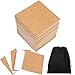 Resinta 50 Pack Self-Adhesive Cork Squares 4 x 4 Inch Cork Backing Sheets Mini Wall Cork Tiles with a Storage Bag for Coasters and DIY Crafts