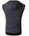 Zeger Men Zip Up Hoodies Kangaroo Pocket Hoodie Casual Hooded Vest,Dark Gray,Medium