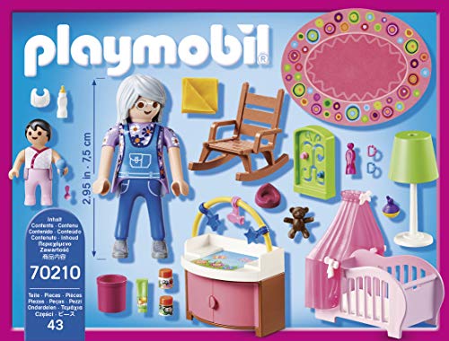 PLAYMOBIL Dollhouse 70210 Babyzimmer mit Babybett und Figuren, ab 4 Jahren – Bild 5