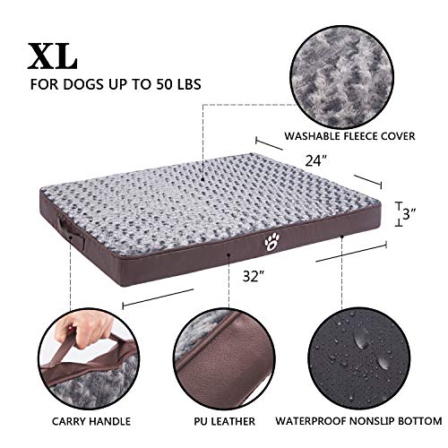 FAREYY Orthopedic EggCrate Foam Dog Bed for Medium Large Dogs Up to 50