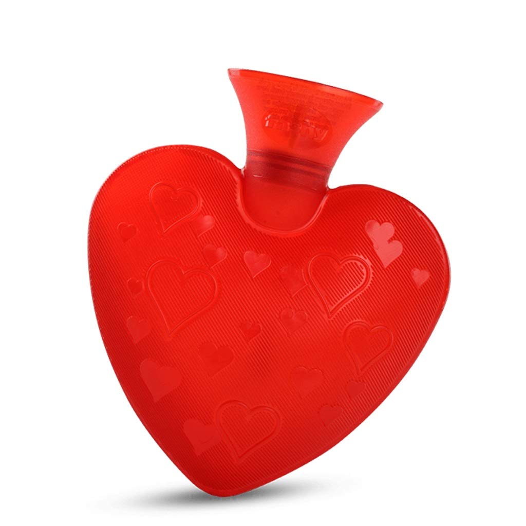 YUN Heart-Shaped Hot Water Bottle Female Filling Water Love Transparent Warm Water Bag Hand Warmer to Send Jacket