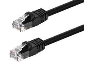 Monoprice 103363 Cat5e Ethernet Patch Cable - Network Internet Cord - RJ45, Stranded, 350Mhz, UTP, Pure Bare Copper Wire, 24A