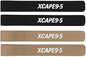 XCAPE9-5 BUCKGRIP Leather Weightlifting Straps for Deadlifts, Pulls, Snatchs, 2 Pairs