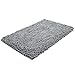 NTTR Super Soft Bath Mat Microfiber Shag Non Slip Absorbent Fast Drying Bathroom Carpet Shower Rug (Gray 24’’x36