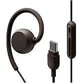 nwm Wired On-Ear Speakers (USB Type-C Open Ear Earphones) Prevents Sound Leakage with PSZ Technology Including Microphone Designed by NTT Sonority in Japan | Dark Brown
