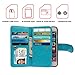 xhorizon ZA5 Premium Leather Folio Case Cover Wallet Function, Magnetic Detachable, Multiple Card Slots for iPhone 6 6s - Blue