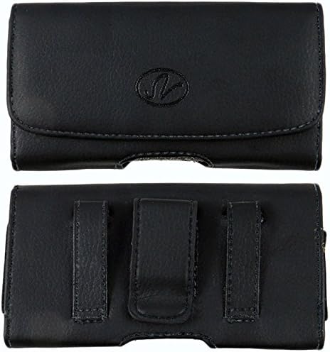 Fly Eclipse 3 IQ4514 Horizontal Premium Leather Carrying Case Pouch Holster with Magnetic Closure Belt Clip &amp; Loop (Fits Phone with Mophie Juice Pack/Otterbox/Extended Battery/Commuter ON)