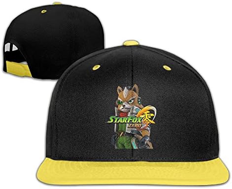 WYUZHEN Kid's Cool Video Game Cartoon Fox Hip-hop Snapback Hat Caps Yellow