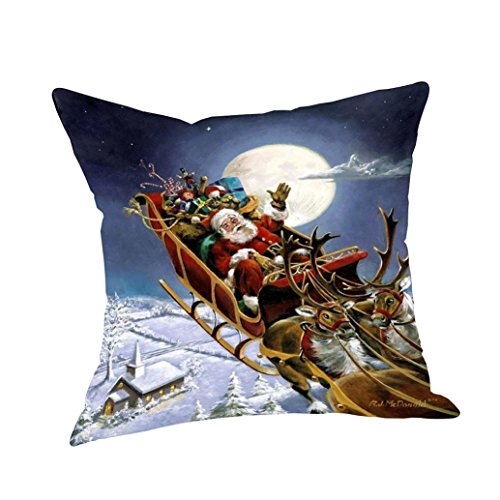 GBSELL Pillow Cover Joyous Christmas Pillow Case Sofa Cover Home Decor,18″x18″ (N)