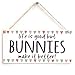 Meijiafei life is good but BUNNIES make it better! - Beautiful Home Decor Accessory Gift Sign for Rabbit Lovers 10