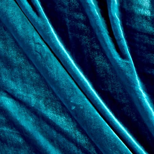 Home Secrets Rayon/Silk Blend Velvet, Teal Blue