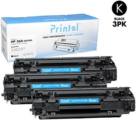 Printel Brand New Replacement Toner Cartridge for HP 36A (CB436A) Black (3 Pack)