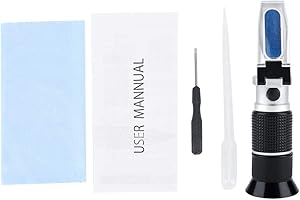 CAREDY Brix Refractometer, 0-90% Portable Professional Handheld Beer Milk Fruit Juice Sugar Tester Meter Sugar Content Measurement for Honey,Bee Keeping Supplies