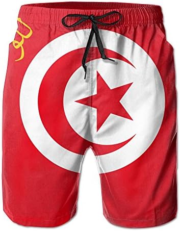 Kuswaq Flag Of Tunisia Men's Outdoor Water Sports Men's Surfing Boardshorts With Pocket