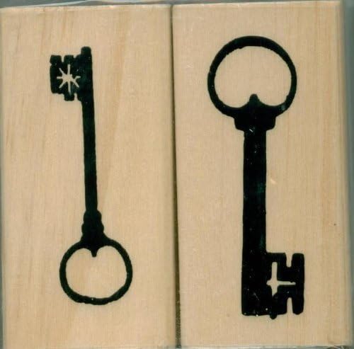 2 Old-Fashioned Skelton Keys - Wood Block Rubber Stamps From Michaels