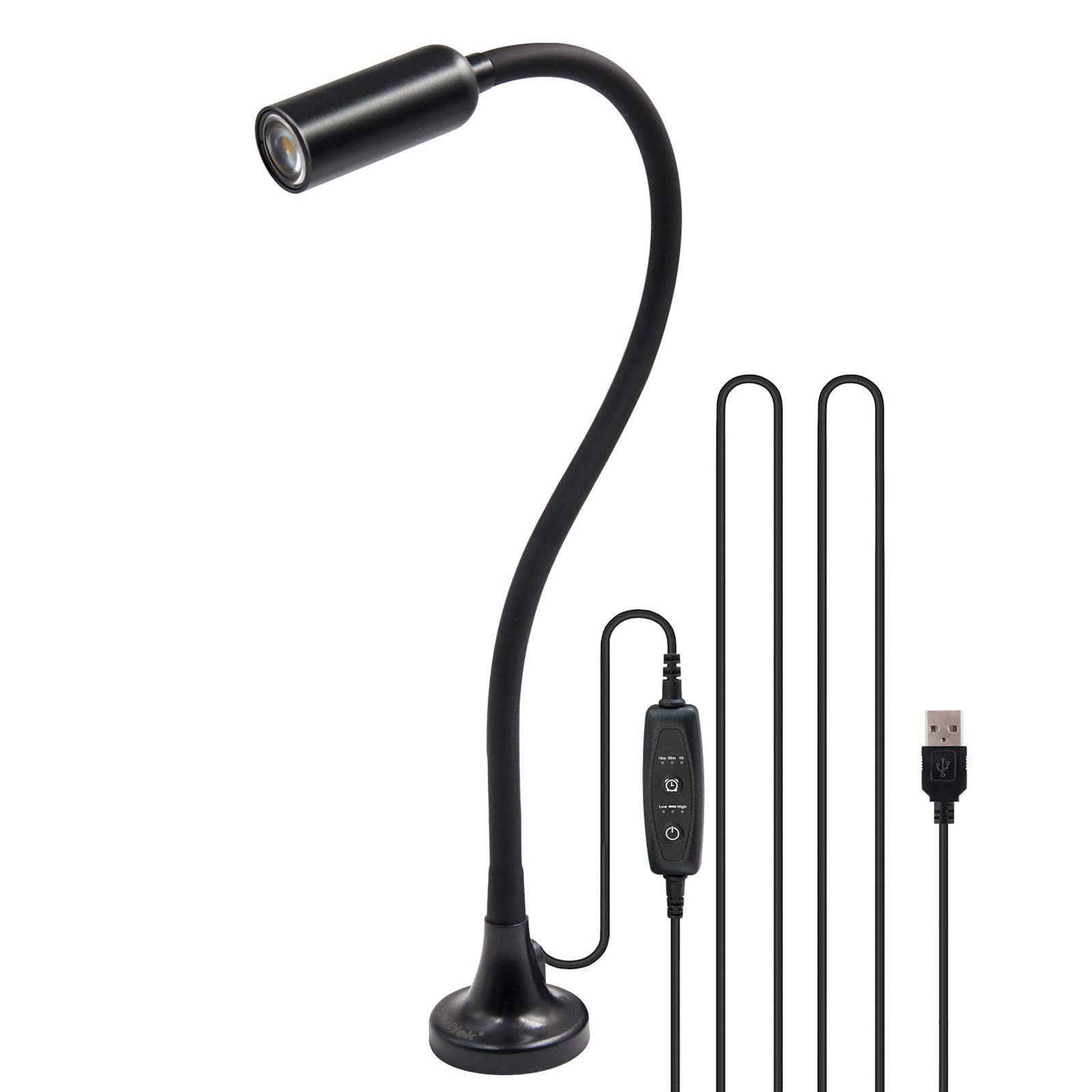 ENUOTEK Flexible 3W LED Work Bench Spot Light Workshop Inspection Lamp with Gooseneck and Magnetic Base 280Lm USB Powered for Bedside Reading, Sewing Machine, Auto Repairing, Grill Light