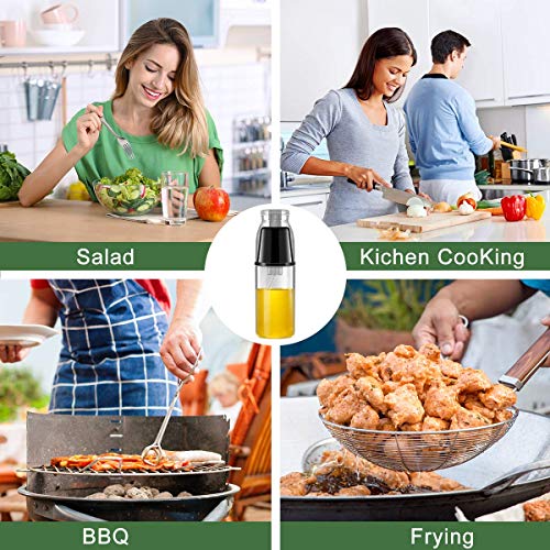 Oil Mister for Cooking Olive Oil Sprayer - ONE PIX Premium Glass Bottle with Specialized Clog-Free Filter - 100% Refillable and Non-Aerosol Dispenser Black - Thumbnail 6