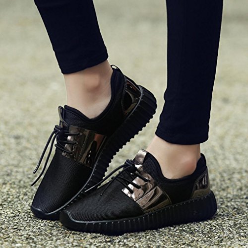 AIMTOPPY HOT Sale, Men Low Ankle Fashion Patchwork Mesh Breathable Casual Sneakers Lace-up Sport Shoes (US:7, Black)