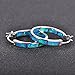 925 Sterling Silver Hoop Earring, Opal Small Hoop Earring for Women, Hypoallergenic Jewelry Cubic Zirconia Huggie Hoop Earrings Blue and White