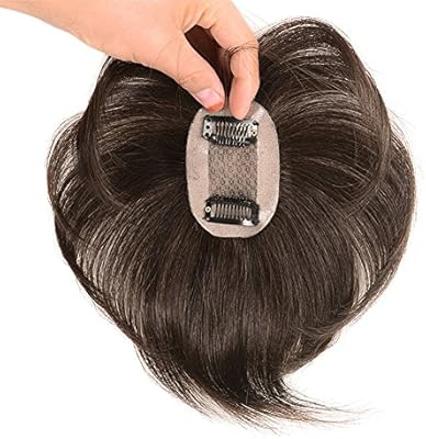 Amazon Com Short Straight Human Hair Toppers 18cm Hand Made Clip