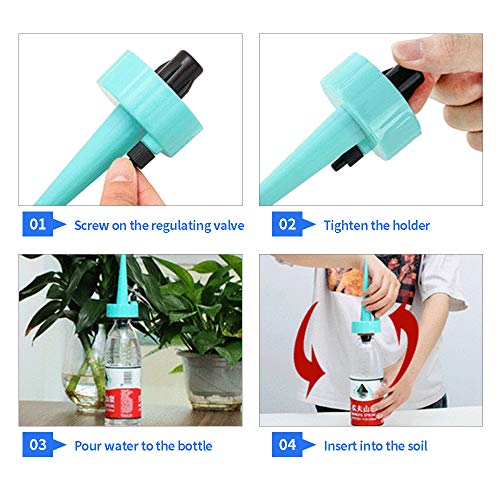GAYISIC Self Watering Spikes Plant Devices Bottle Cap Watering Can Indoor Upgraded Automatic Plant Waterer 7PCS with Slow Release Irrigation Drip Control for Garden Flower Vegetables (7PCS)