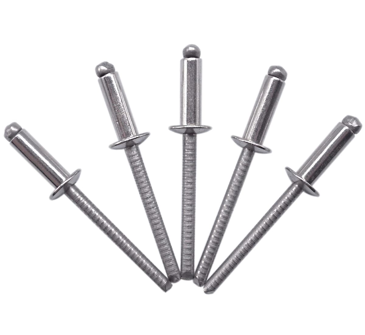 (Pack of 100 pcs) Stainless Steel Blind Rivets 4.0 x 10 mm, Dome Head, Pop Rivets, DIN 7337, A2 Rivet, Grooved Mandrel (100, 4.0 x 10 mm)