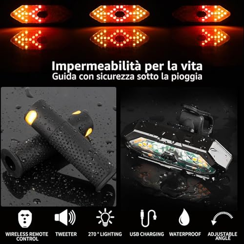 FXINRUIA E Scooter Arrow Handle with Light & USB Remote Control, 2 Arrows Control Scooter for Xiaomi M365/Pro2/1S Ninebot ES1/ES2/ES4/G30, Scooter Accessories