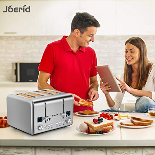 Joerid 4 Slice Toaster,9 Bread Shade Setting,Safe Stainless Steel