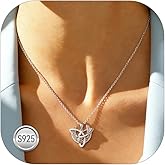 FaithHeart 925 Sterling Silver Necklace for Women, Celtic Knot/Star of David/Opal Pendant Necklaces with Rolo Chain Dainty Amulet Jewelry Gifts for Women