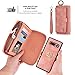 AIFENGCASE Compatible with Samsung Galaxy Note 8 Phone Case,Wallet Case for Women Men Girl,Wristlets Clutch Zipper Leather Pouch Wallet Flip Case Card Holder Magnetic Detachable Back Cover,Pink