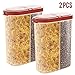 Cereal Storage Container with Airtight Lid 2 pcs, 12-18 oz Capacity for Dry Food Storage Snack Containers, Easy Pouring BPA-Free Cereal Dispenser Keeper for Flour Sugar Rice, Maroon