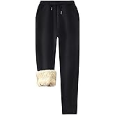 Flygo Women's Sherpa Fleece Lined Joggers Sweatpants Winter Warm Pants with Pockets (XS-2XL)