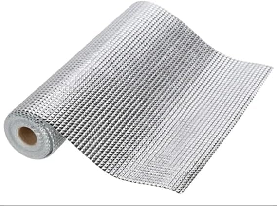 Forro para Armários Gavetas Antiderrapante Impermeável Anti Gordura e à Prova de Água 5 Metros x 30cm Alumínio Prata
