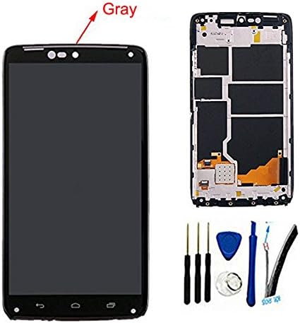 LCD + TP replacement For Moto Droid Turbo XT1254 XT1225 Display Touch Screen digitizer Assembly Gray (W/ Frame )