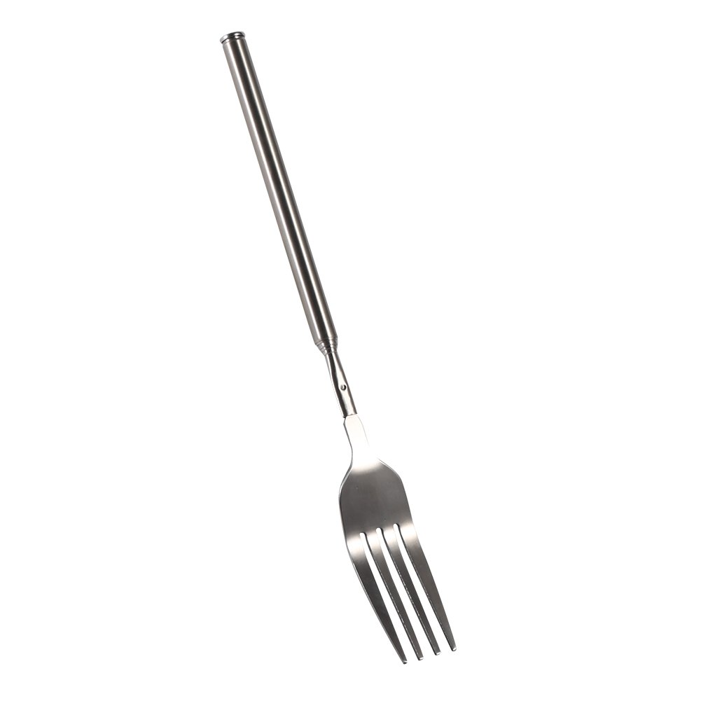 Stainless Steel Dinner Fork, BBQ Adjustable Telescopic Fork Extendable Fork Long Fork Toasting Fork Extending Fork Extra Long Fork Extended Dinner Fruit Dessert Fork
