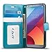 J&D Case Compatible for LG G6 / LG G6 Plus Case, Wallet Stand Slim Fit Heavy Duty Protective Shock Resistant Flip Cover Wallet Case for LG G6 Plus, LG G6 Wallet, Aqua