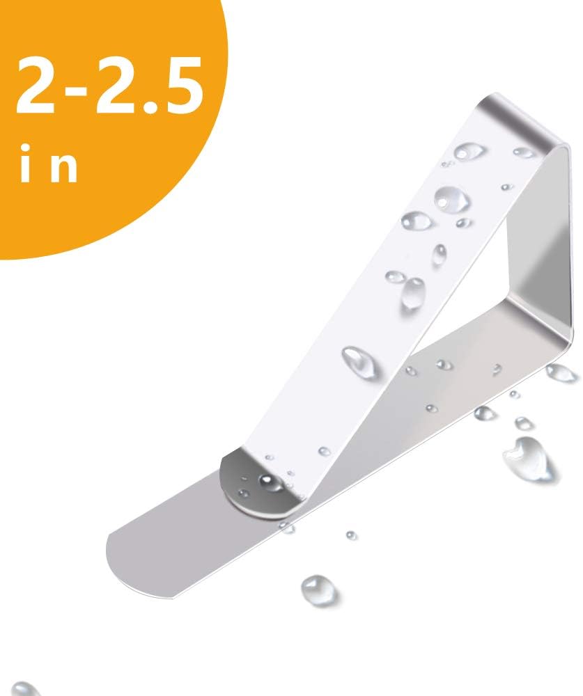 17amumu Large Tablecloth Clips for Outdoor Tables, Fit in 2-2.5 inches Wooden Picnic Tables - Stainless Steel - Set of 24