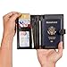 RFID Blocking Genuine Leather Passport Holder Cover Case and Travel Wallet for Men and Women - Black
